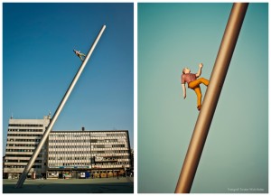 "Man Walking to the Sky", Jonathan Borofsky, documenta9, 1992 "Man Walking to the Sky", Jonathan Borofsky, documenta9, 1992
